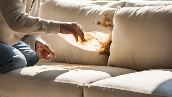 how to clean a sofa, chocolate stain on sofa​